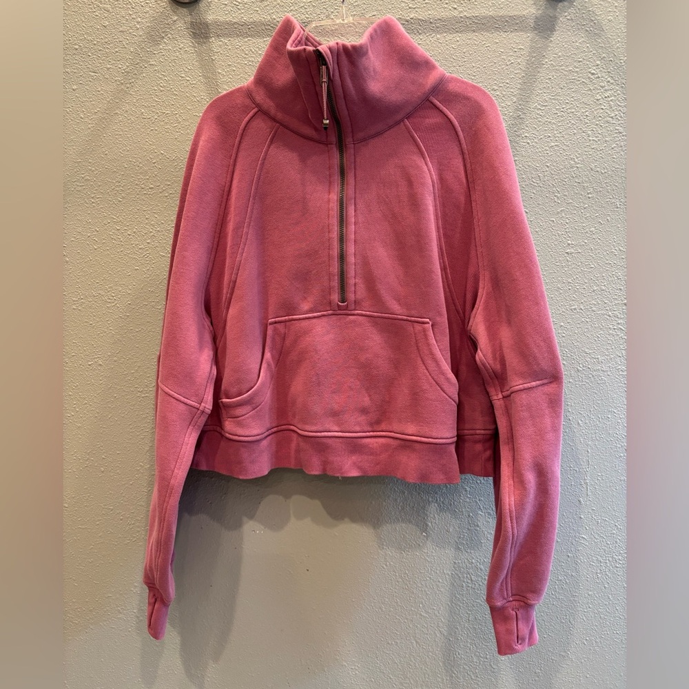Lululemon Rose/Mauve Cropped Scuba Funnel Neck Sweatshirt